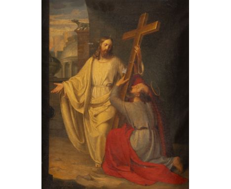 JOHANN PETER GÖTTING (GODDING)1795 Aachen - 3. Oktober 1865 DüsseldorfDOMINE QUO VADIS (CHRISTUS ERSCHEINT DEM HEILIGEN PETRU