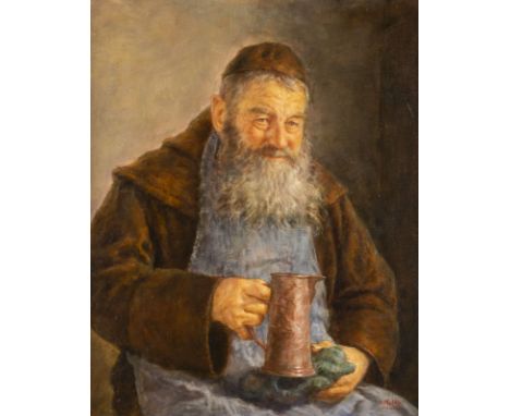 HRVOJ MELKUS1924 - 2007Monchsbildnis Öl auf Leinwand. 61 x 51 cm (R. 82 x 71 cm). Signiert und ortsbezeichnet unten rechts 'H