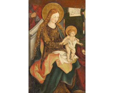 MEISTER VON SIGMARINGEN (MALERFAMILIE STRÜB IN VERINGERSTADT, LANDKREIS SIGMARINGEN)Tätig ca. 1500-1530FRAGMENT EINER HEILIGE