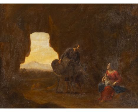 CORNELIS VAN POELENBURGH (UMKREIS)1594/95 Utrecht - 1667 EbendaRAST AUF DER FLUCHT NACH ÄGYPTHEN Öl auf Leinwand (altdoubl.).