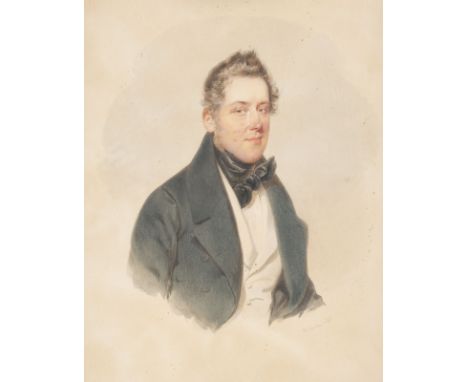 JOSEF KRIEHUBER1801 Wien - 1876 ebendaPortraits eines Ehepaares (1838) Jew. Aquarell auf Papier. Jew. 26,5 x 20,5 cm (R. 39 x