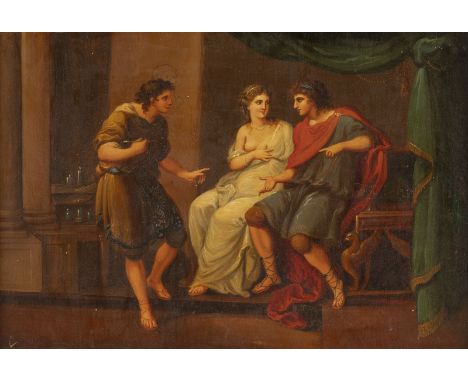 ANGELIKA KAUFFMANN (NACH)1741 Chur - 1807 RomAlexander überlässt seine Geliebte Kampaspe dem Maler Apelles Öl auf Metall. 30 