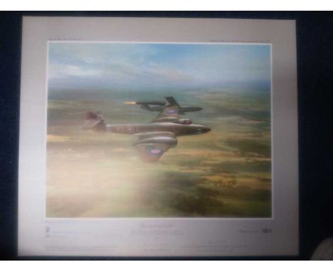  Frank Whittle signed Meteor strikes its first blow by the Legendary artist Frank Wootton , depicting a Meteor EE216 flown by