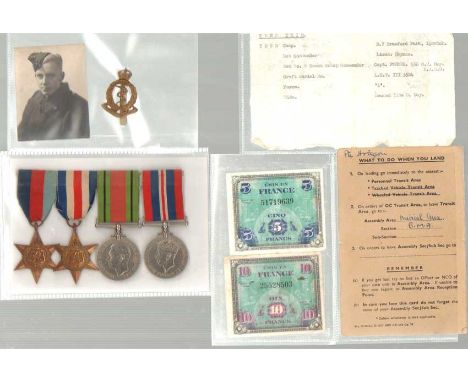  D-Day Veteran Collection. A truly remarkable selection of  memorabilia, saved by D-Day veteran Private Eric Hodgson, Royal A