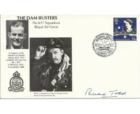  Captain Richard Todd Signed Richard Todd Dambuster Cover Signed Richard Todd Actor portrayed Guy Gibson in the Film 4 1 89 S