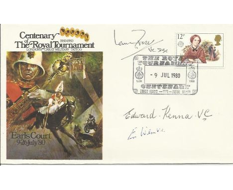  Three Victoria Cross winners FDC Royal Tournament 1980 Signed 3 Victoria Cross Holders, Fraser VC, Kenna VC & E Wilson VC. 9