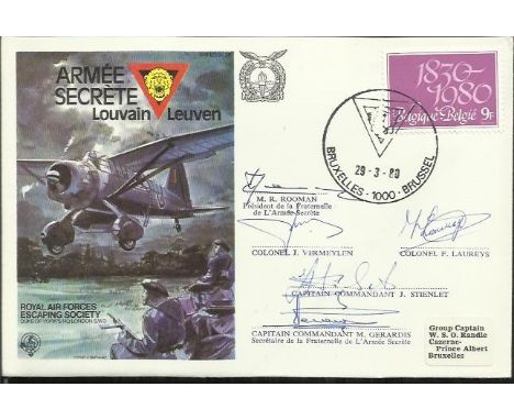  Secret Army Multisigned 29 3 80 Bruxelles 1000 Brussel. 40th Anniversary of the Formation of the First Secret Army. Armee Se