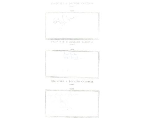  Entertainment Autographed Page collection. Twenty clean A5 sized white pages printed with Braintree and Bocking Carnival 197