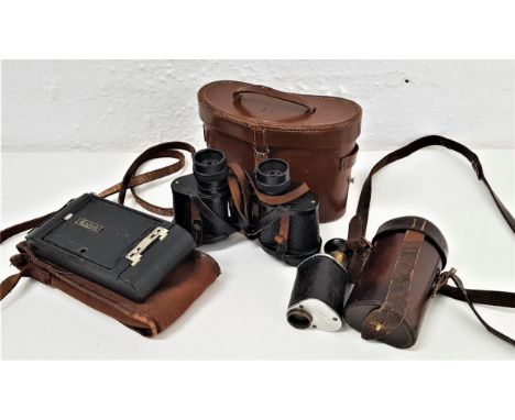 PAIR OF CASED BARR & STROUD FIELD GLASSES8x30 magnification, a cased Voigtlander monocular, and a cased Kodak No.1 Pocket cam