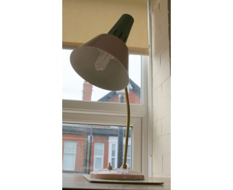 1950s pink and grey adjustable desk lamp