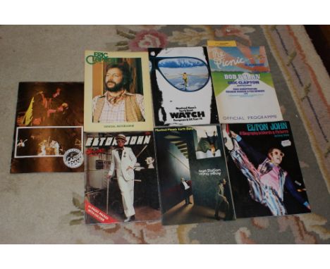 7 concert programmes including The Picnic at Blackbushe aerodrome featuring Bob Dylan with special guest Eric Clapton, other 
