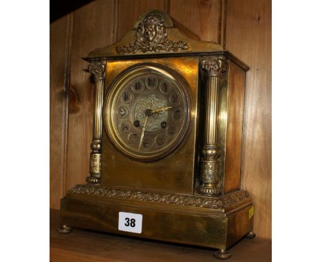 Victorian brass bracket clock stamped A.1. on the movement (possibly French).