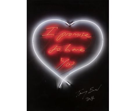 Tracey Emin (British b.1963), 'I Promise To Love You', 2014, offset lithograph in colours on paper, signed and dated in silve