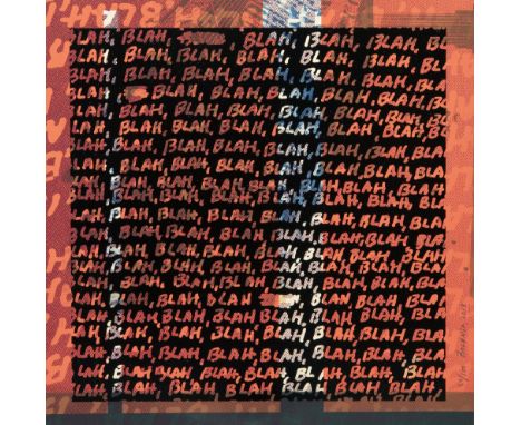 Mel Bochner (American b.1940), ‘Blah Blah Blah &amp; Background Noise’, 2013, double sided screen print in colours, signed, d