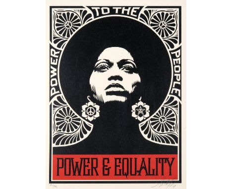 Shepard Fairey (American b.1970), ‘Afrocentric', 2007, screen print in colours on paper, signed, dated and numbered from an e