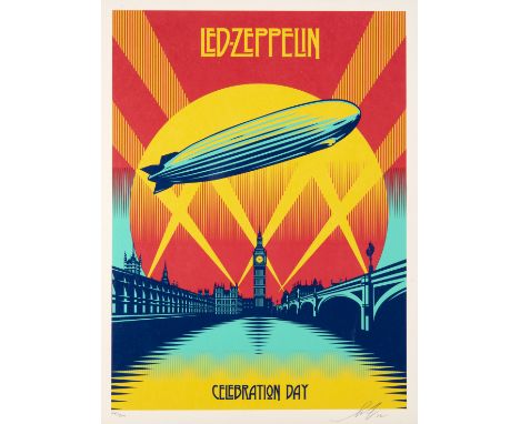 Shepard Fairey (American b.1970), ‘Celebration Day', 2012, screen print in colours on paper, signed, dated and numbered from 