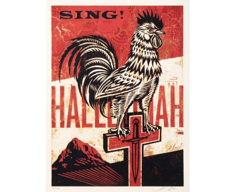 Shepard Fairey (American b.1970), 'Jesus Chariot', 2012, screen print in colours on paper, signed, dated and numbered from an