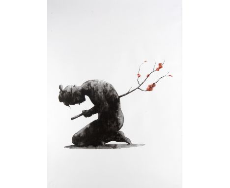 Pejac (Spanish b.1977), ‘Sepukku’, 2014, hand embellished screen print on 250 gsm Schoellerehammer 4G paper, signed and numbe