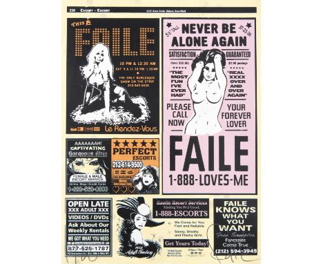 Faile (Collaboration), 'Yellow Pages', 2007, acrylic and silkscreen ink on paper, signed in pencil front, dated and numbered 