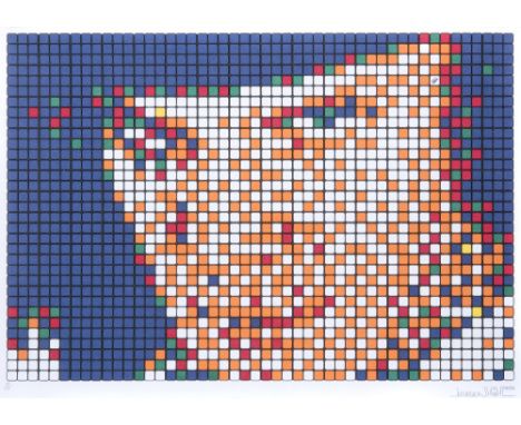 Invader (French b.1969), 'Rubik Kubrick I - Alex', 2006, screen print in colours on paper, signed, dated and numbered from an