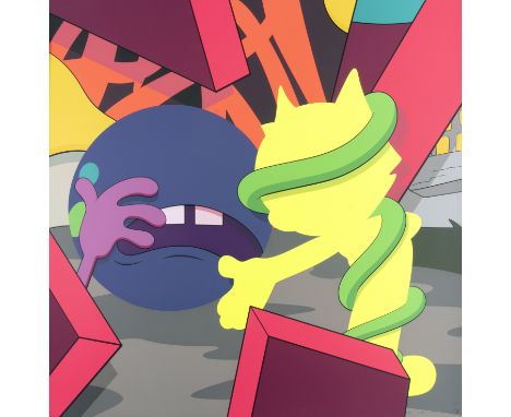 Kaws (American b.1974), 'Presenting The Past', 2014, screen print in colours on Saunders Waterford 425 gm paper, signed, date