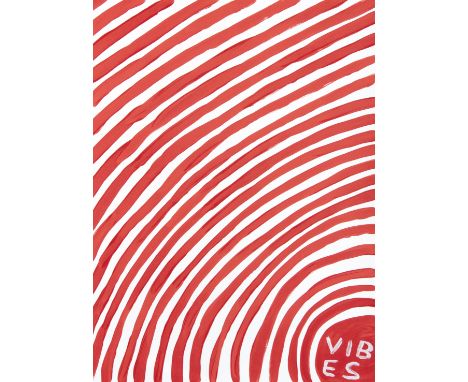 David Shrigley (British b.1968), 'Vibes', 2018, screen print in colours on Somerset Tub Sized 410 gsm paper, signed, dated an