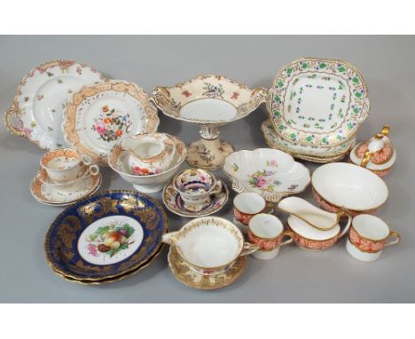 A collection of 19th century and later ceramics including a small collection of early 19th century tea and coffee wares with 