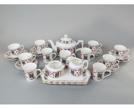 A collection of Queens and Elizabethan Cut for Coffee pattern wares including teapot, milk jug, sugar bowl, three rectangular