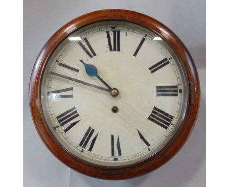 19th century 11 inch wall dial clock, with turned walnut case