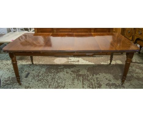 MAPLE &amp; CO. DINING TABLE, 75cm H x 107cm x 126cm L, 214cm extended, late Victorian walnut with two extra leaves and winde