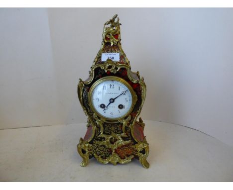 C18th style tortoiseshell boulle and gilt metal mounted mantle clock, Maple &amp; Co , Paris, 34cmH 
