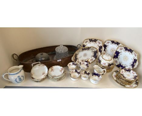 Coalport tea service 8 place settings 32 pieces &amp; copper plant trough &amp; other ceramics &amp; glass CONDITION: general