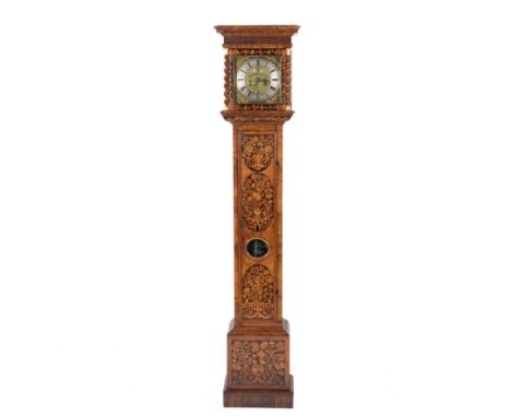 A GOOD WILLIAM III WALNUT AND MARQUETRY LONGCASE CLOCK WITH 10IN. DIAL AND BOLT AND SHUTTER MAINTAINING POWERBy Richard Rooke