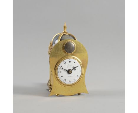 A GEORGE III TURKISH MARKET MINIATURE GILT BRASS STRIKING LANTERN CLOCKBy George Prior, London, Circa 1790With a finely turne