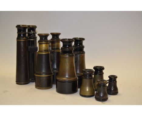 Various Binoculars, including a pair of Ross field glasses marked Army-Navy, a pair of Hezzanith field glasses marked with a 