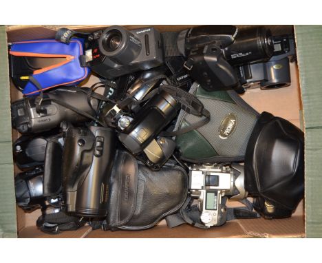 A Tray of Bridge Cameras, examples mostly from Olympus, but other manufacturers include Samsung Minolta and Canon