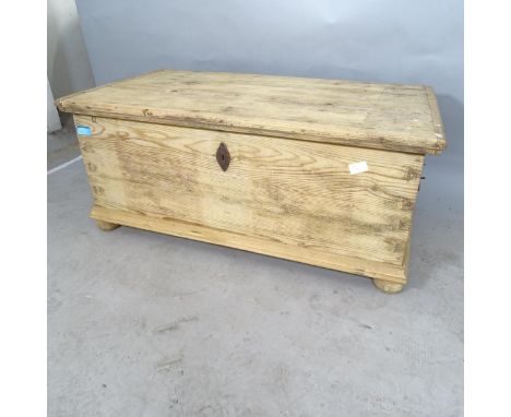 A Vintage pine trunk, 123cm x 53cm x 67cm 