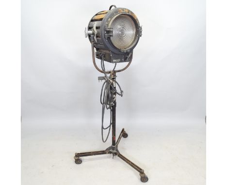 A Vintage Mole-Richardson model 410 theatre/stage light on stand, H155cm 