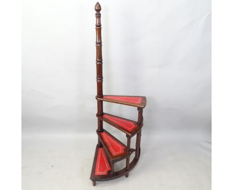 A reproduction set of 4-tread library steps, step height 70cm 