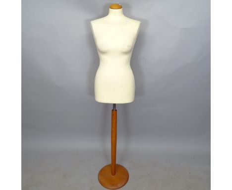 A female shop display mannequin on stand, H154cm 