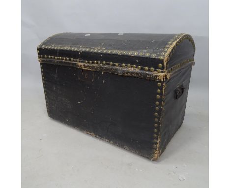 A Victorian studded dome-top trunk, 69 x 50 x 42cm 