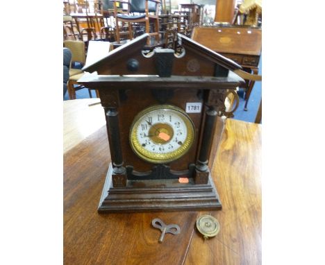 A LATE VICTORIAN OAK CASED BRACKET CLOCK, the enamel dial marked Fattorini & Sons, Bradford (s.d.) (key and pendulum)