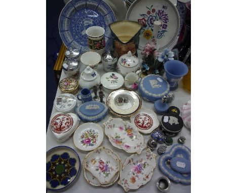 VARIOUS ORNAMENTS AND PLATES, to include Poole, Royal Doulton, Derby, Wedgwood etc