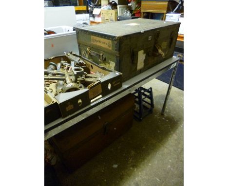 A TRAVELLING TRUNK, and a tin trunk (2)