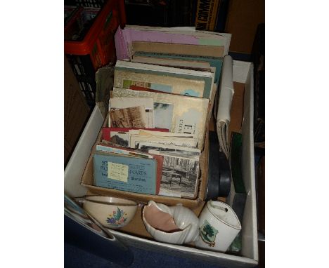 VARIOUS POSTCARDS, EPHEMERA, POOLE POTTERY, etc