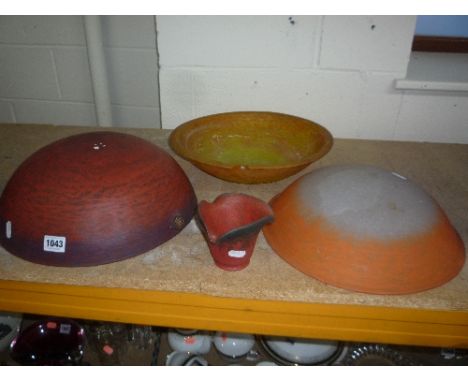 FOUR COLOURED GLASS LIGHT SHADES, Studio design