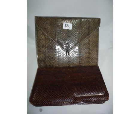 TWO VINTAGE SNAKE SKIN CLUTCH BAGS