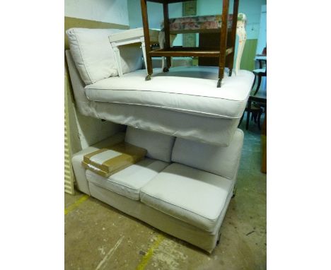 AN UPHOLSTERED CORNER SOFA and a tub chair (2)