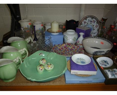 VARIOUS CERAMICS AND GLASS, Wedgwood, Beswick, Carltonware etc (some boxed)