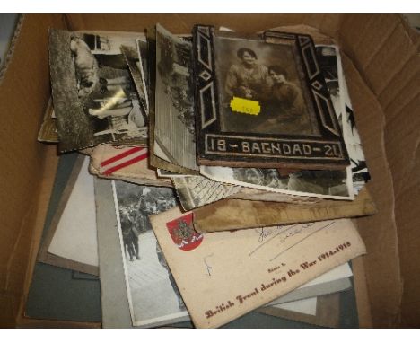 A PARCEL OF FIRST AND SECOND WORLD WAR EPHEMERA, including photos, postcards etc